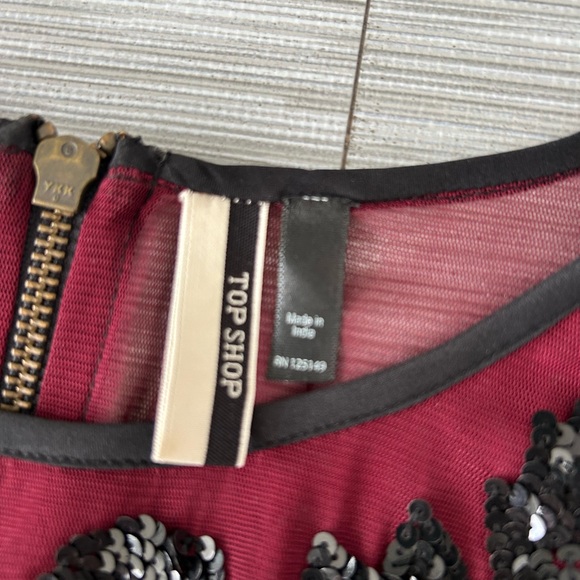 Topshop mesh sequin top like new - Picture 4 of 7